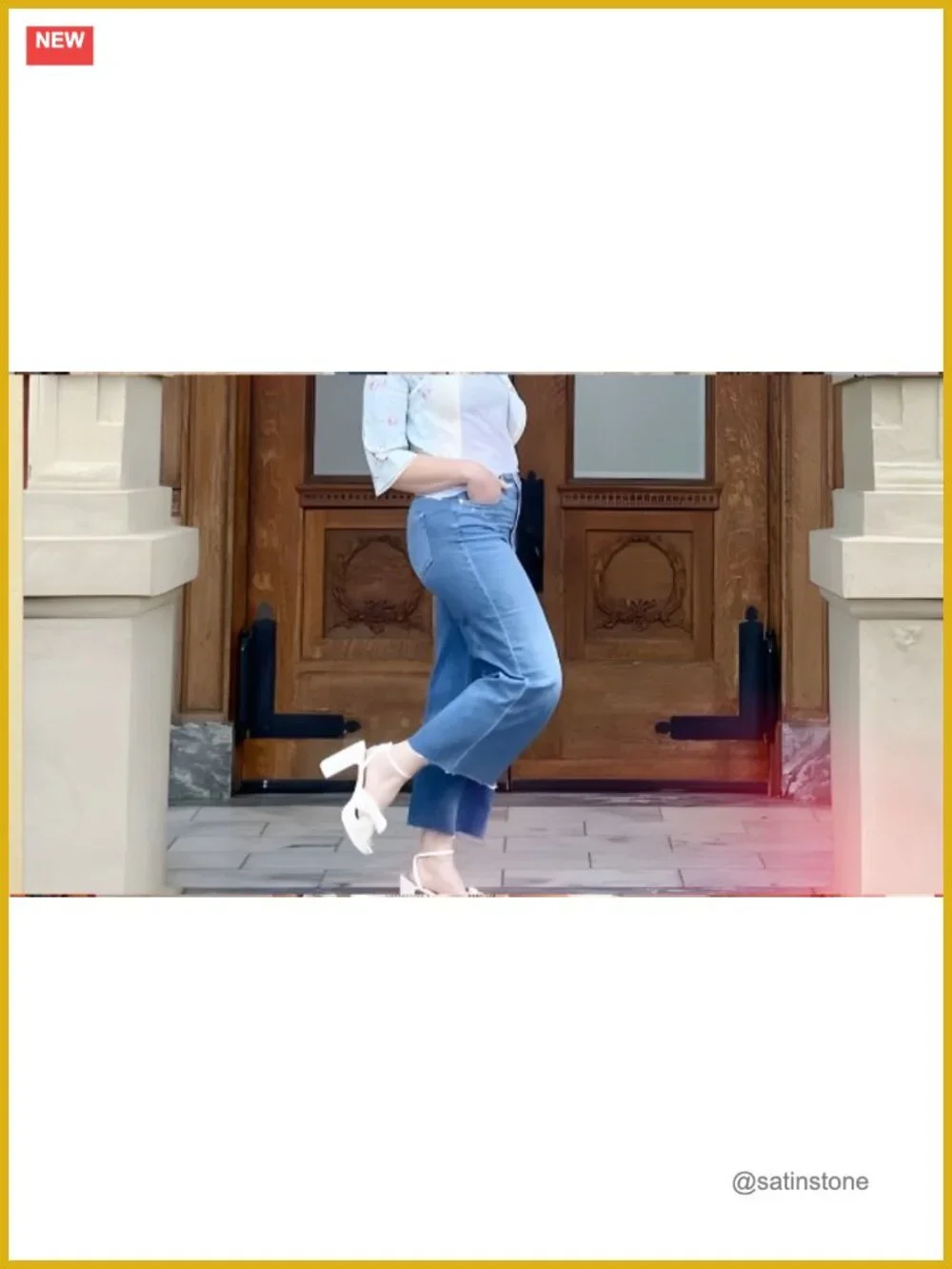 Wide Leg Baggy High Waist Boyfriend Straight Leg Stretchy Denim Pants Trendy - Picture 5 of 5